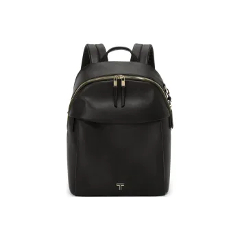 TUMI Polished Leather Backpack Men's Black