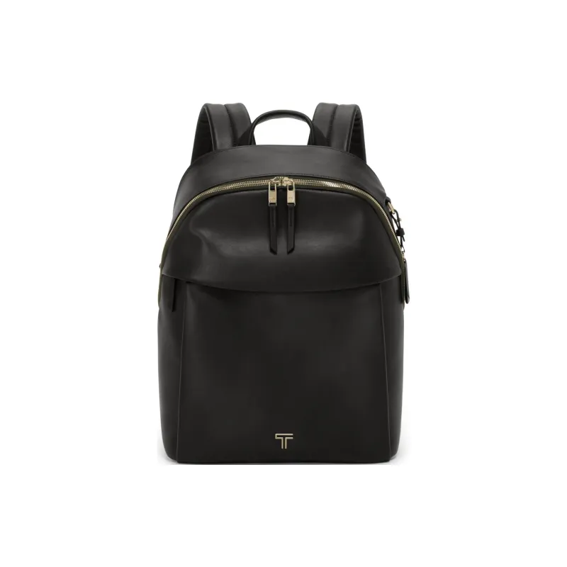 TUMI Polished Leather Backpack Men's Black-0