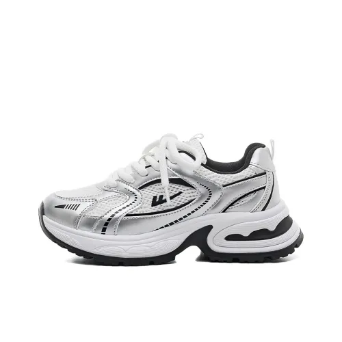 Warrior Cushioning Anti Slip Wear Resistant Breathable Lightweight Height Increasing Low Top Chunky Sneakers Women's