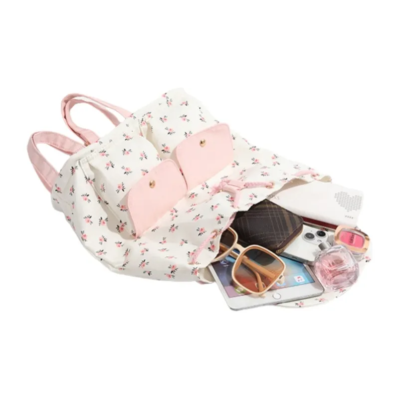 HACIN Canvas Backpack Regular Women's Ecru-3
