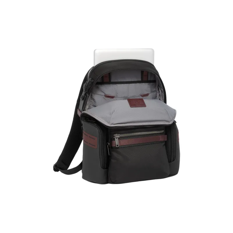 TUMI Textile, Leather Trim Backpack Men's Dark Red-4