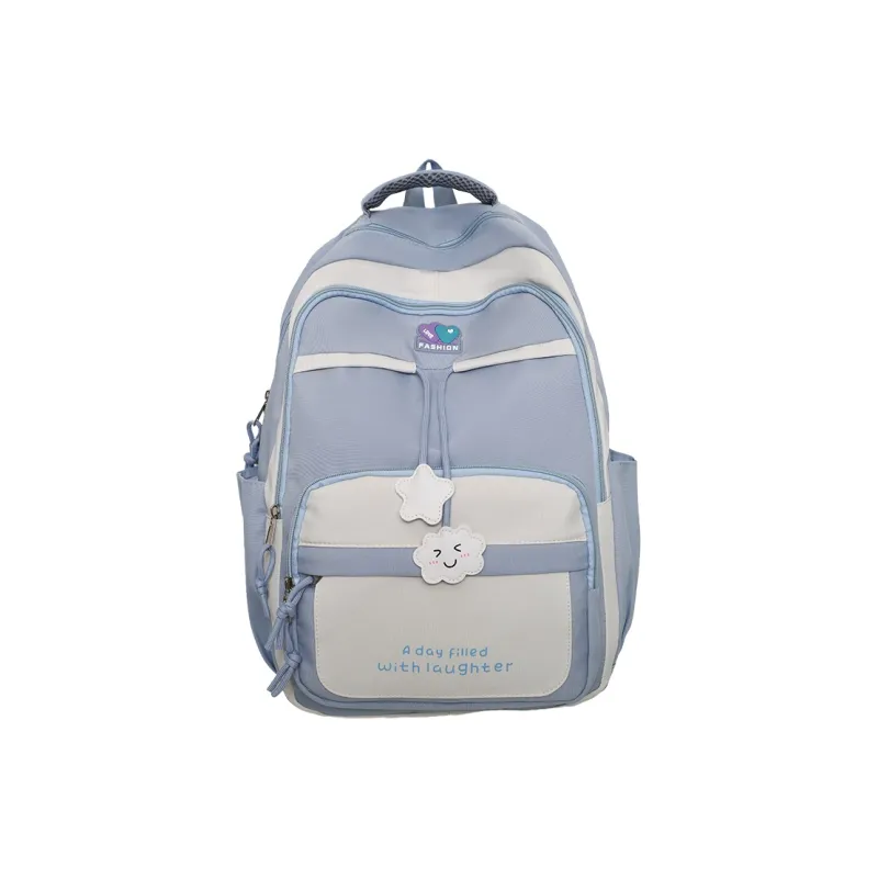 KAKAXI Nylon Backpack Unisex Black/Purple/Green/Blue/Pink-2