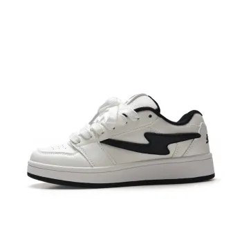 STUR YSN Wear resistant And Lightweight Low Top Skateboard Shoes Unisex White Black