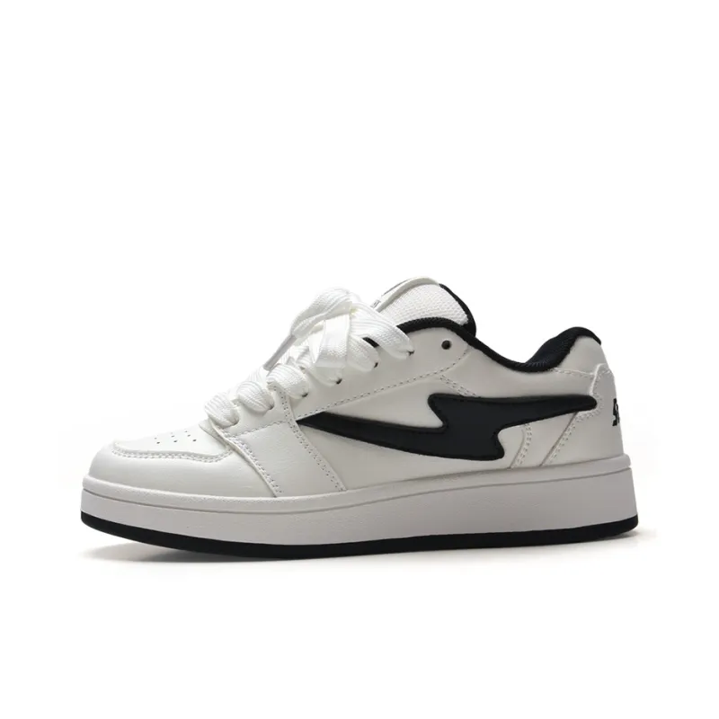 STUR YSN Wear resistant And Lightweight Low Top Skateboard Shoes Unisex White Black-0