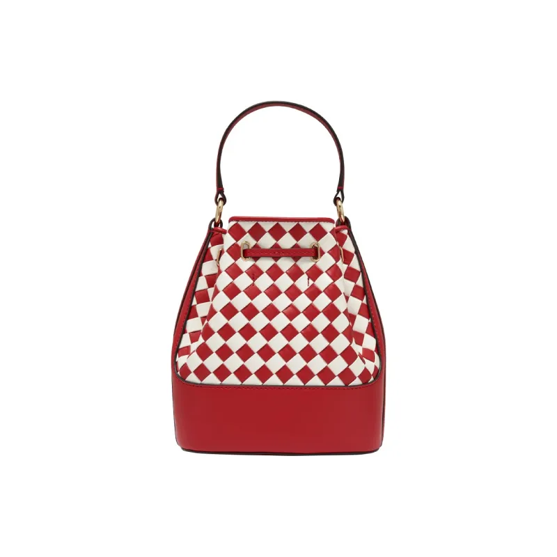 MICHAEL KORS Artificial Leather Shoulder Bag, Bucket Bag, Handbag Medium Size Women's Red & White-1
