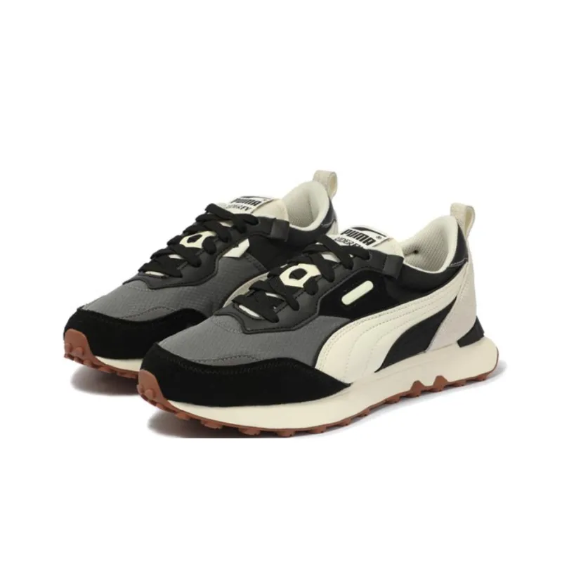 PUMA Rider FV Anti Slip And Wear Resistant Breathable Low Top Casual Shoes Unisex Black White Gray-2