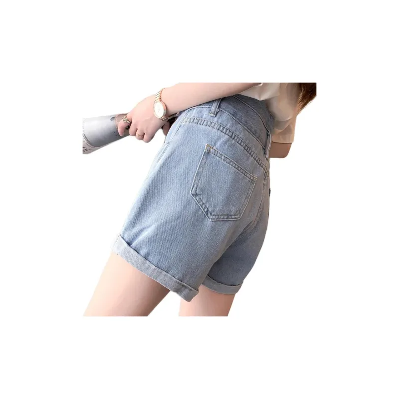 JEANSWEST Denim Shorts Summer Women's Light Blue-1