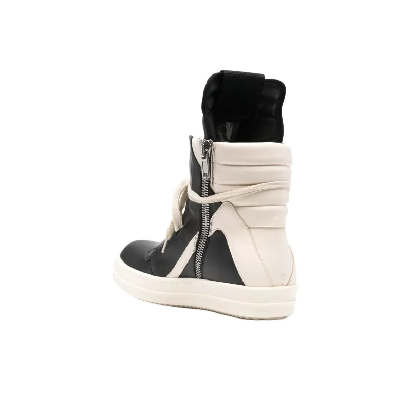 RICK OWENS/RO High Top Skateboard Shoes Men's Black White-4