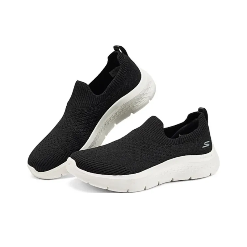 Skechers Women's GO WALK Breathable And Lightweight Low Top Casual Shoes Women's Black White-3