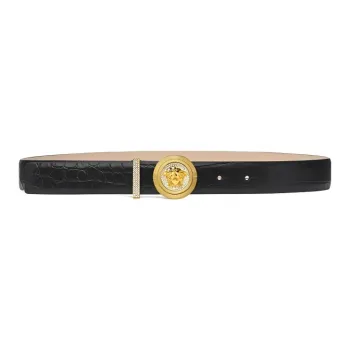 VERSACE Medusa Biggie Croc-effect Belt