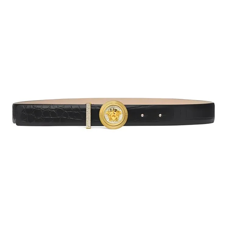 VERSACE Medusa Biggie Croc effect Belt-0