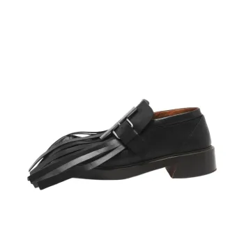 Alexander McQueen Cross Bar Frinfed Loafers Women's