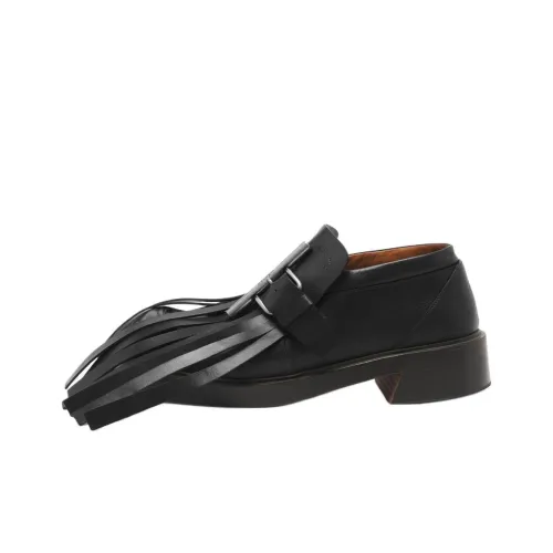 Alexander McQueen Cross Bar Frinfed Loafers Women's