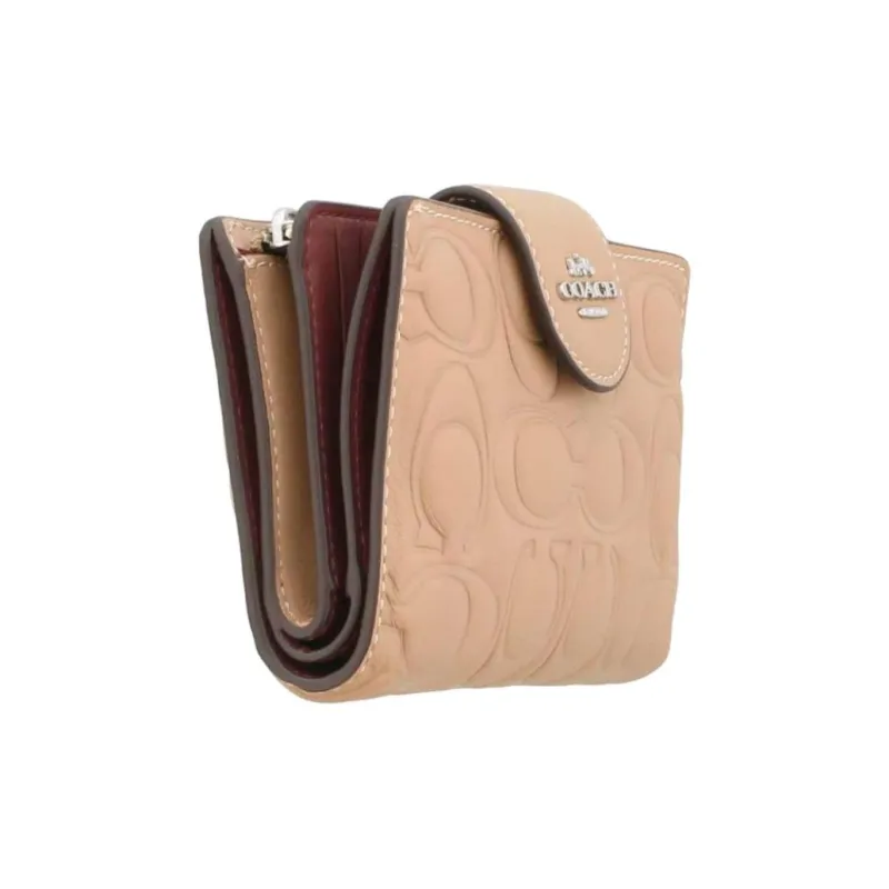 COACH Leather Coin Purse Wallet Medium Size Women's Brown-2