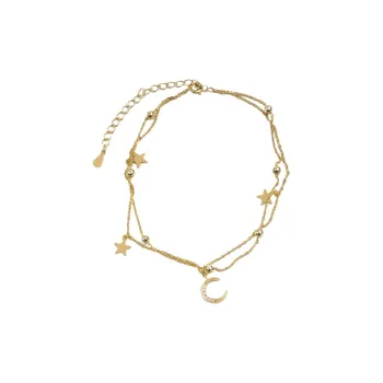 NATURALLYJOJO Zircon Anklets Women's Gold
