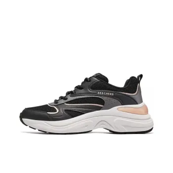Skechers Street Supportive And Elastic Low-Top Running Shoes Women's Black Pink