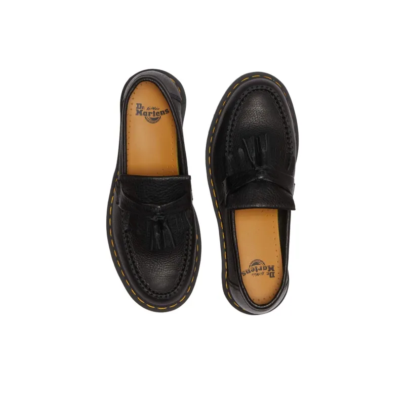 Dr. Martens Adrian Yellow Stitch Ambassador Leather Loafers Black-4