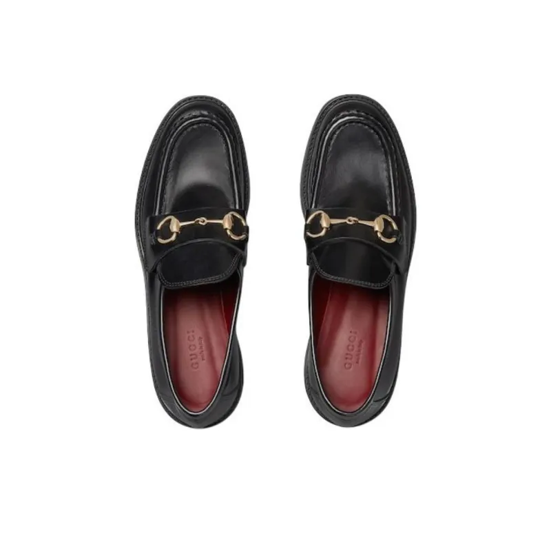 GUCCI Horsebit Loafers 4.5cm Women's Black-3