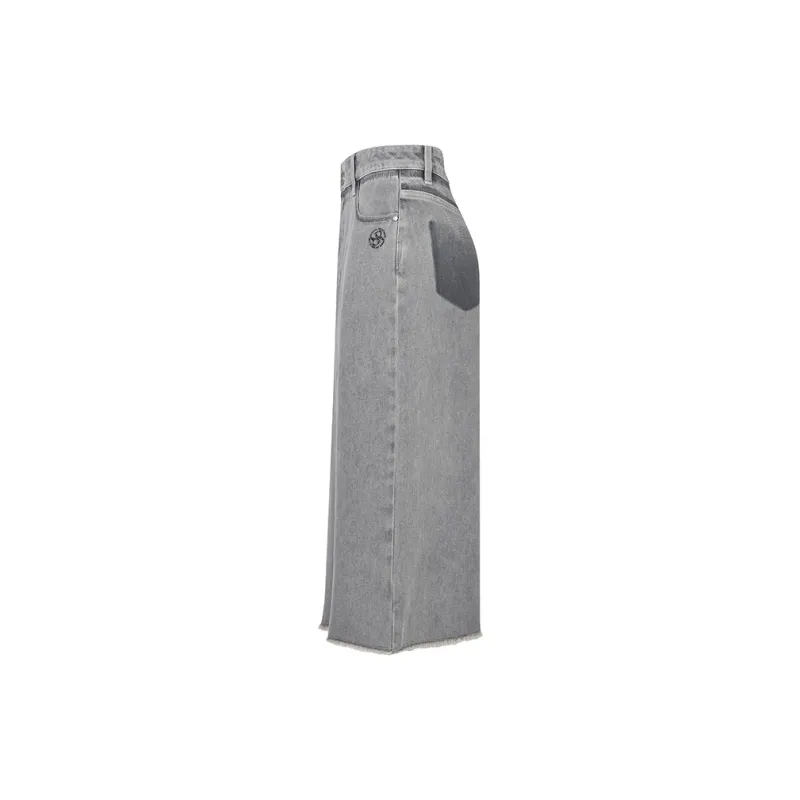 RARE Denim Long Skirts Women's Gray-2