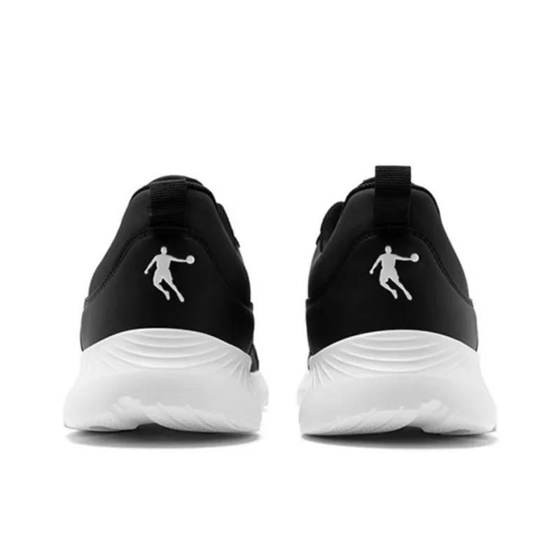 QIAODAN Anti Slip Wear Resistant Low Top Casual Running Shoes Men's Black White Red-4