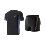 Black Gold Two-Piece Set (Swimsuit+Swimming Shorts)