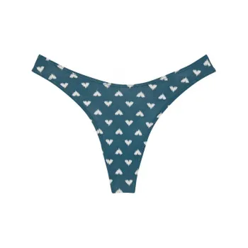 Victoria's Secret Stretch Cotton High-Leg Scoop Thong Panty / MSSH Underpants Women's 1 Pack Blue