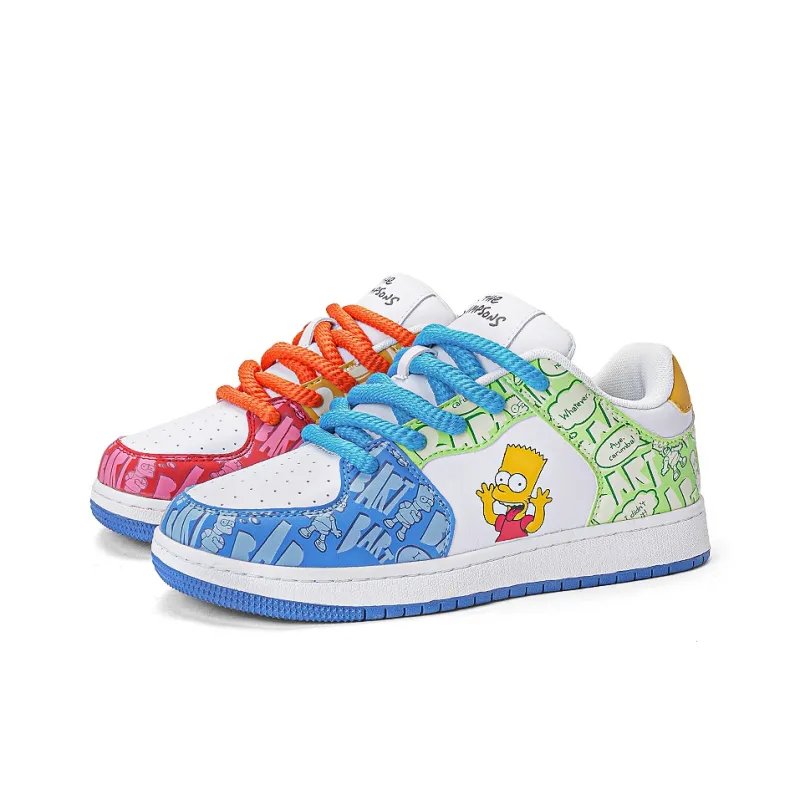The Simpsons Casual Shoes Unisex Low Top Sugar Bean Mismatched-3