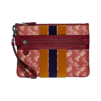 COACH Wristlet Artificial Leather Wrist Bags Clutches Women's Red