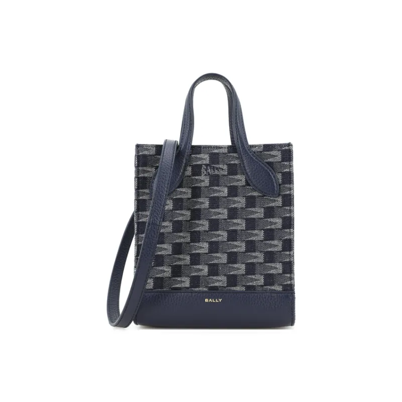 BALLY Denim Tote Bag, Shopping Bag, Shoulder Bag, Handbag Mini Women's Blue-1