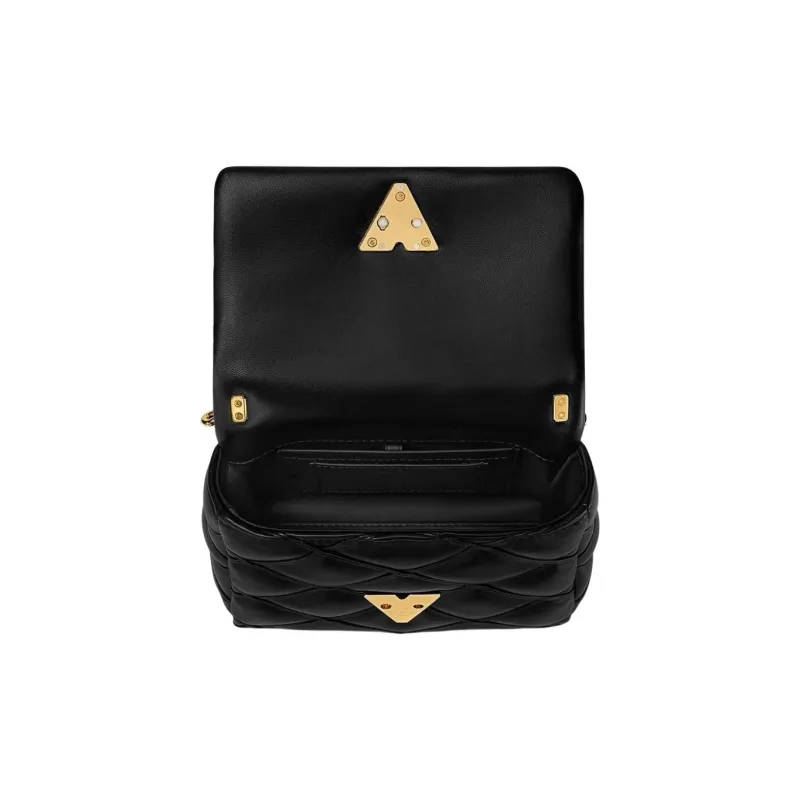 LOUIS VUITTON Lambskin Shoulder Bag, Crossbody Bag, Handbag Trumpets Women's Black-2