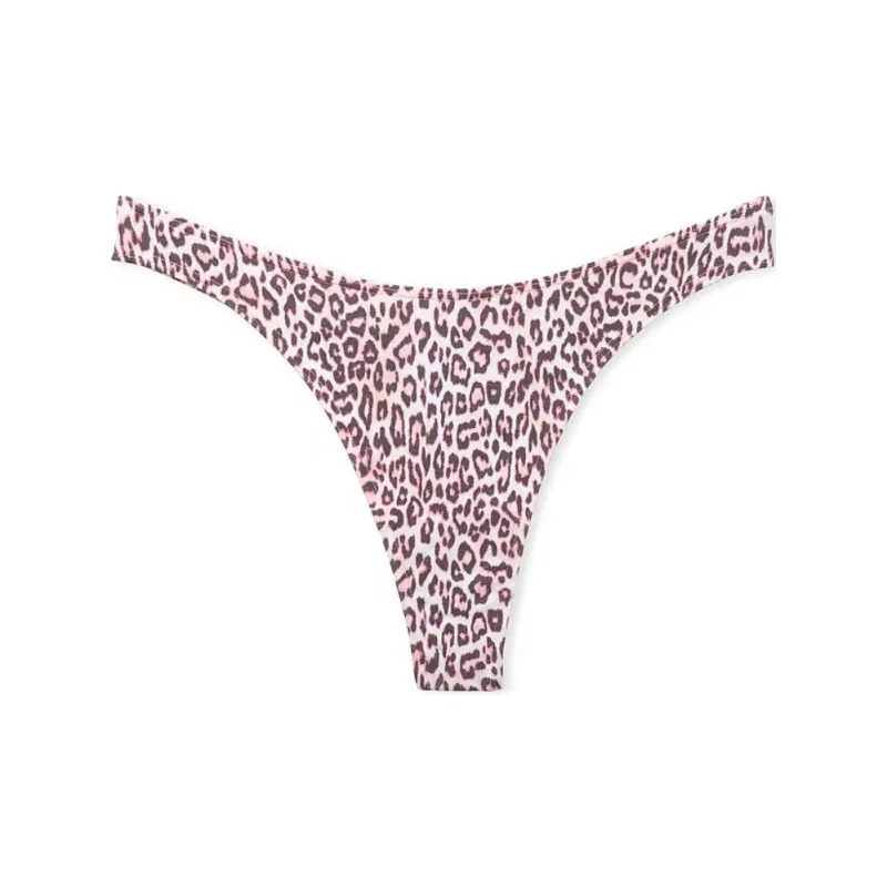 Victoria's Secret Stretch Cotton High-Leg Scoop Thong Panty / P P L Underpants Women's 1 Pack Pink-0