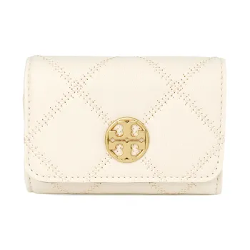 TORY BURCH TB Willa Leather Card Holder Women's Cream