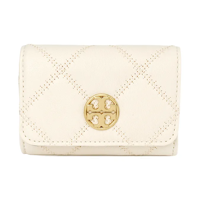 TORY BURCH TB Willa Leather Card Holder Women's Cream-0
