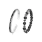 Black Obsidian Beaded Bracelet+Bangle