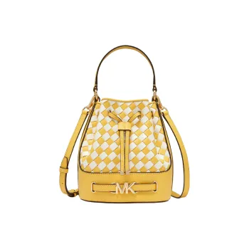 MICHAEL KORS Artificial Leather Shoulder Bag, Crossbody Bag, Handbag Medium Size Women's Yellow/White