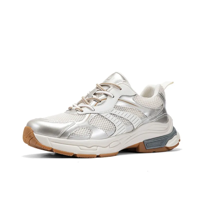 JOSINY Interstellar Odyssey Cushioned Wear Resistant Breathable Low Top Chunky Sneakers Men's Champagne Gold-2