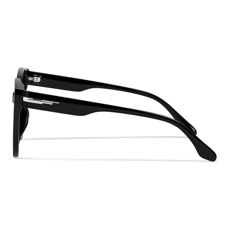 MUYKUY TR90 Irregular Shape Sunglasses Unisex Bright Black, Transparent Gray, Frosted Green-3
