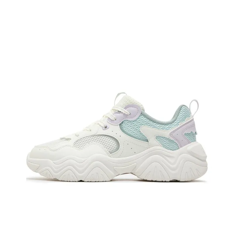 361° Anti Slip Wear Resistant Low Top Chunky Sneakers Women's White Blue-0