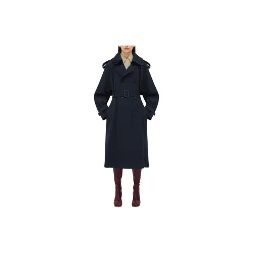 Bottega Veneta Trench Coats Women's Marine Blue