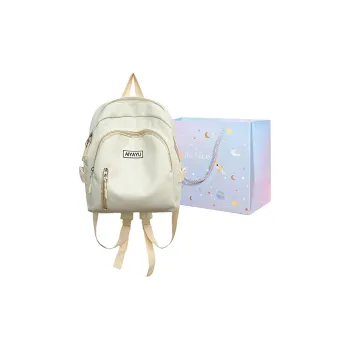 GOX Nylon Backpack Women's Ecru/Black/Pink/Yellow/Green