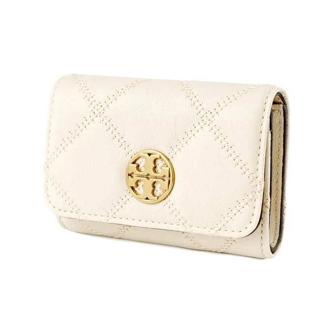 TORY BURCH TB Willa Leather Card Holder Women's Cream-1