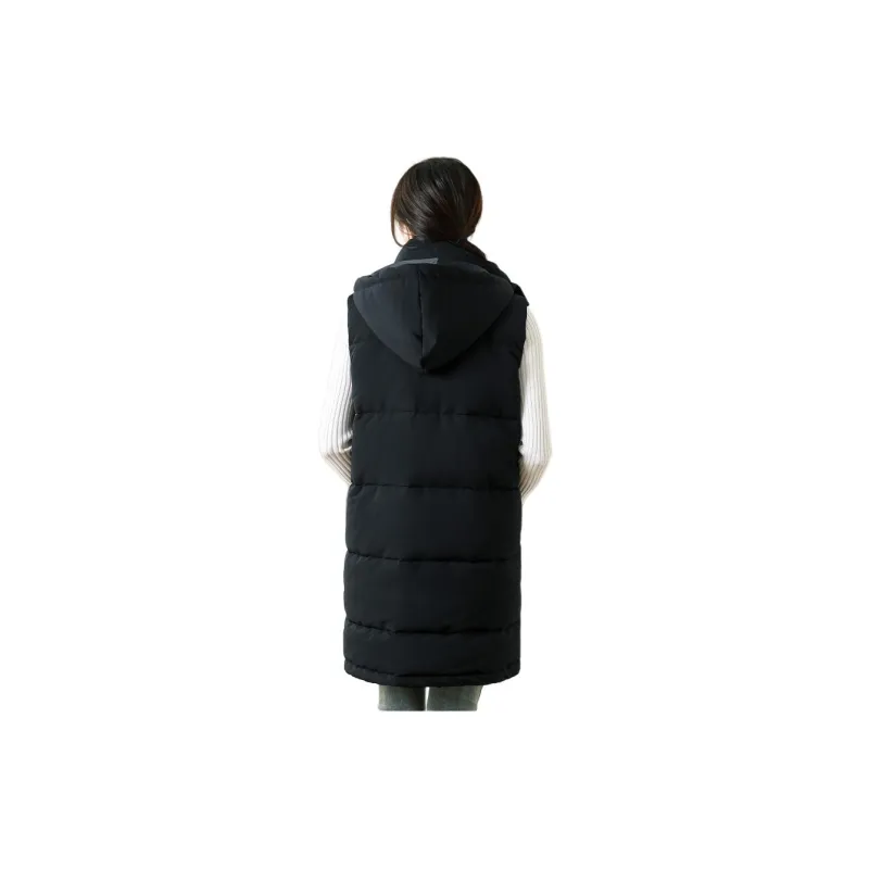 JEANSWEST Fashion Versatile Everyday Casual Commute Solid Color Sleeveless Thickened Mid Length Winter Women's-0