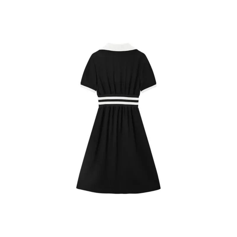 DEGAIA SS24 Short Sleeved Dress Women's Black-1