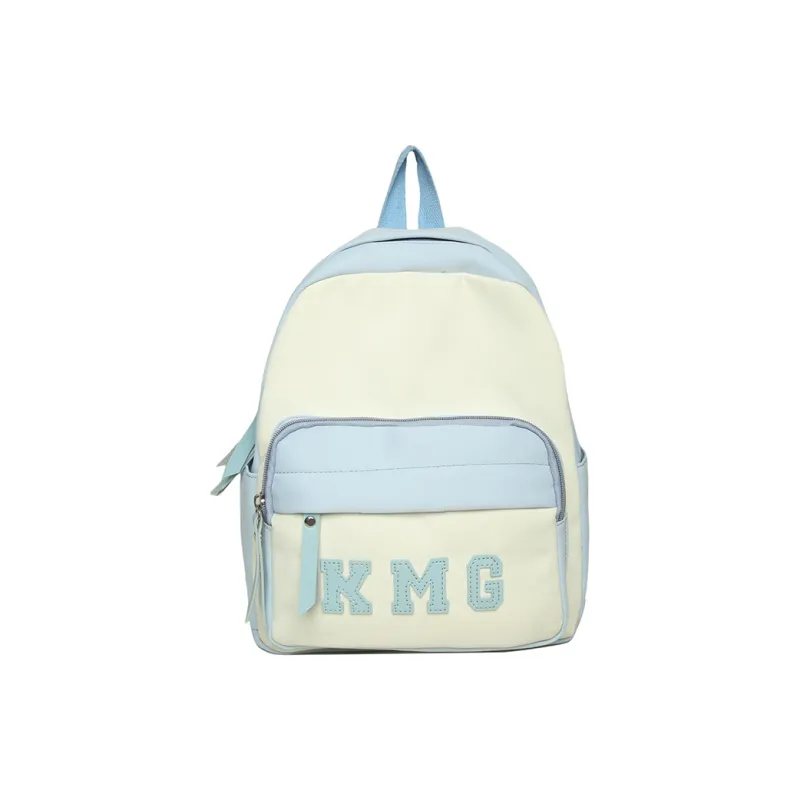 Cwatcun Nylon Fabric Backpack Regular Unisex Light Green/Yellow/Blue/Pink/Black-14