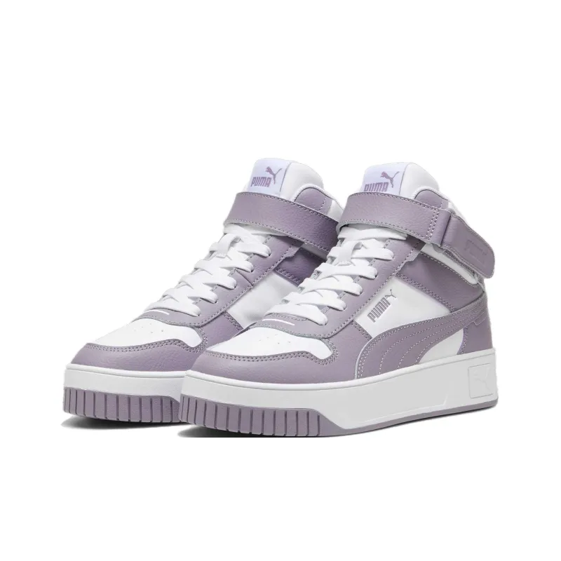 PUMA Carina Street Slip-Resistant Mid-Top Skateboard Shoes Women's White Purple-2