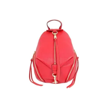 REBECCA MINKOFF Genuine Leather Backpack Women's Red