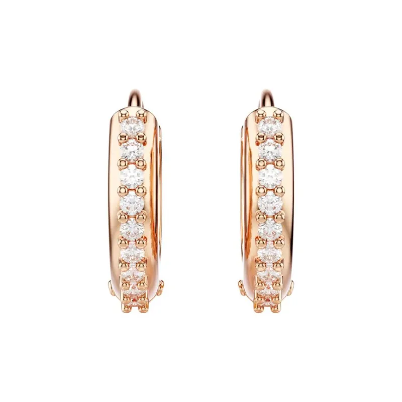 Swarovski Synthetic Cubic Zirconia, Rose Gold Tone Plated Earrings Women's Gold-1