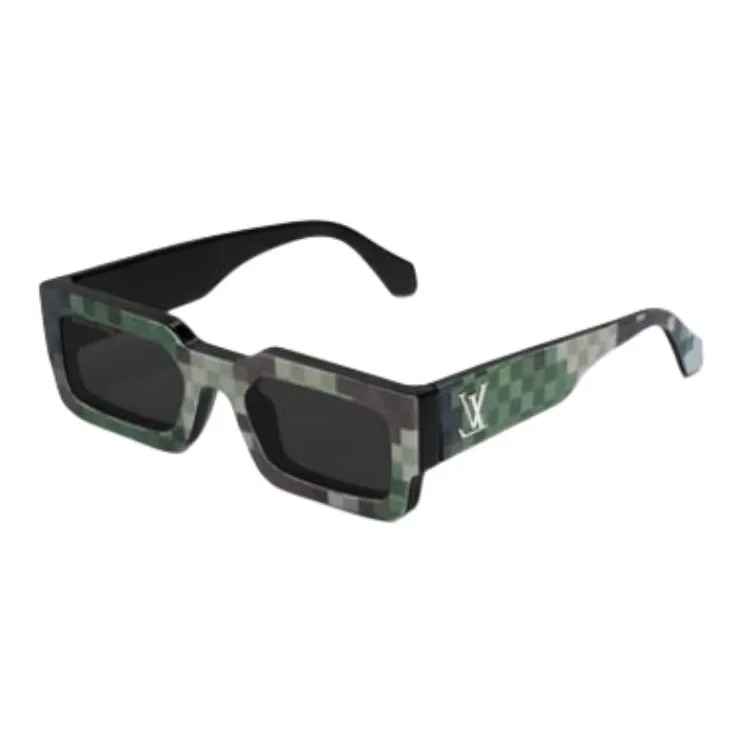 LOUIS VUITTON Acetate Metal Square Sunglasses Men's Multicolor-0