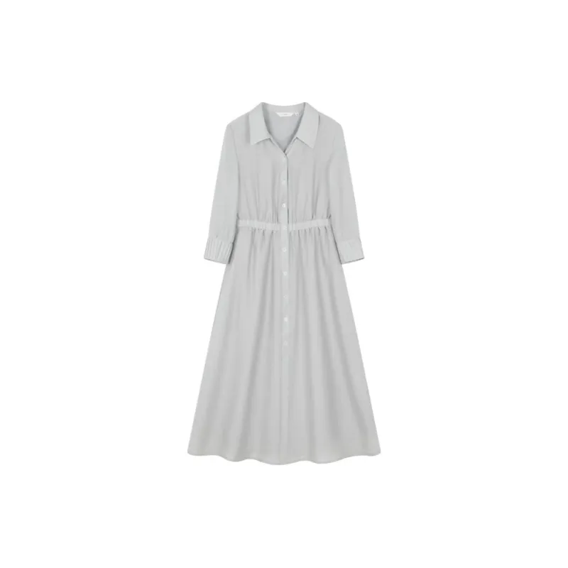 IHIMI Long Sleeved Dresses Women's Rain Gray-2