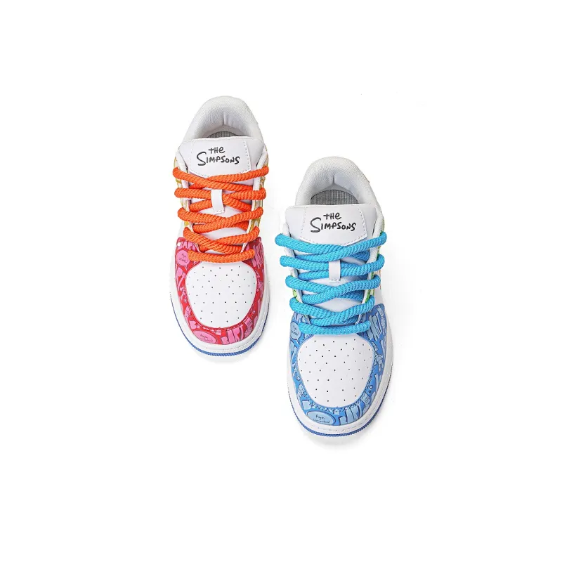 The Simpsons Casual Shoes Unisex Low Top Sugar Bean Mismatched-4